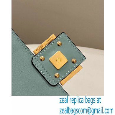 Fendi Nappa Leather Medium Baguette Bag Gray Green 2023
