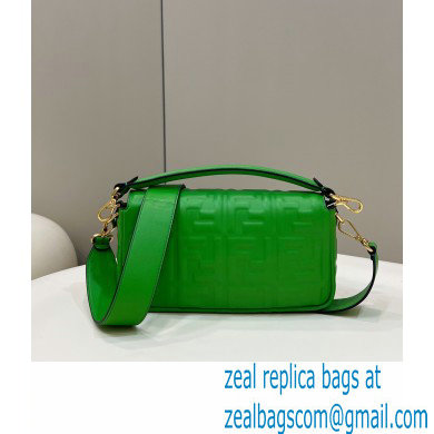 Fendi Nappa Leather Medium Baguette Bag Green 2023