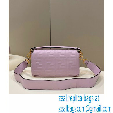 Fendi Nappa Leather Medium Baguette Bag Lilac 2023