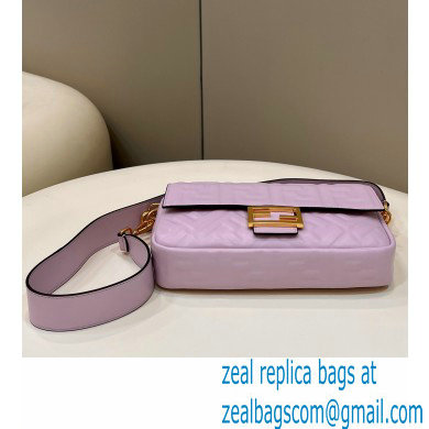 Fendi Nappa Leather Medium Baguette Bag Lilac 2023