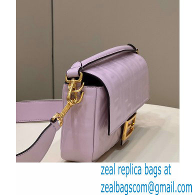 Fendi Nappa Leather Medium Baguette Bag Lilac 2023