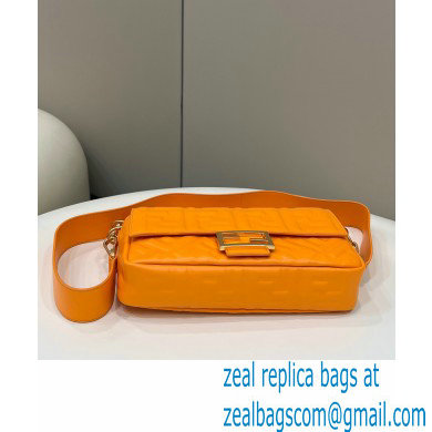 Fendi Nappa Leather Medium Baguette Bag Orange 2023