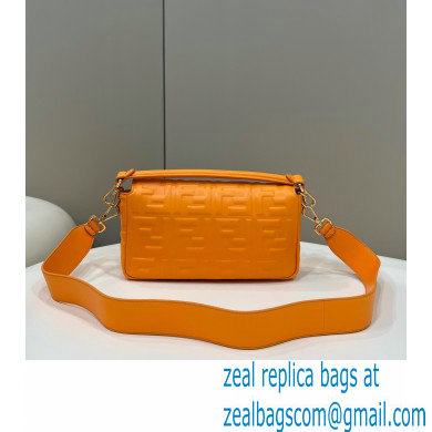 Fendi Nappa Leather Medium Baguette Bag Orange 2023