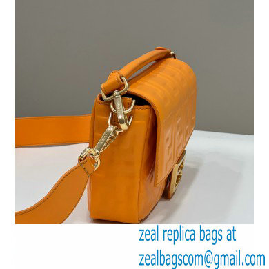 Fendi Nappa Leather Medium Baguette Bag Orange 2023