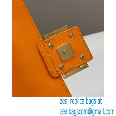 Fendi Nappa Leather Medium Baguette Bag Orange 2023