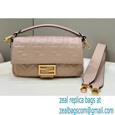 Fendi Nappa Leather Medium Baguette Bag Pale Pink 2023