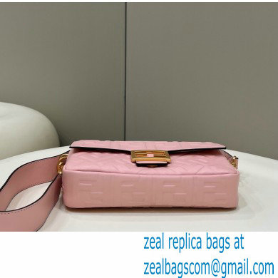 Fendi Nappa Leather Medium Baguette Bag Pink 2023