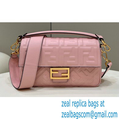 Fendi Nappa Leather Medium Baguette Bag Pink 2023
