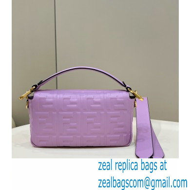 Fendi Nappa Leather Medium Baguette Bag Purple 2023