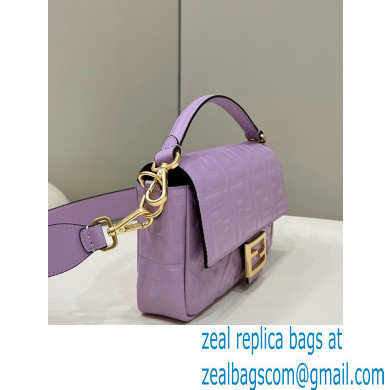 Fendi Nappa Leather Medium Baguette Bag Purple 2023