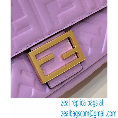 Fendi Nappa Leather Medium Baguette Bag Purple 2023