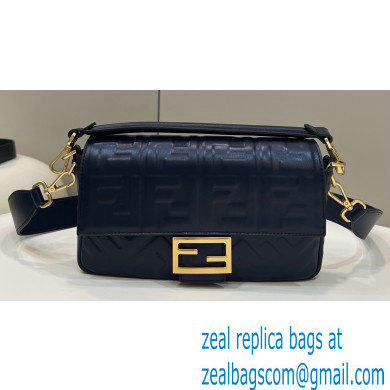 Fendi Nappa Leather Medium Baguette Bag Roayl Blue 2023