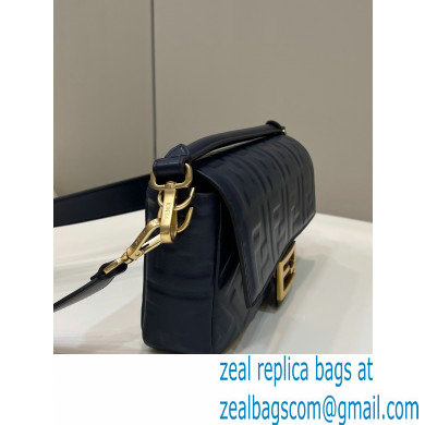 Fendi Nappa Leather Medium Baguette Bag Roayl Blue 2023