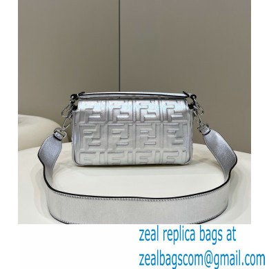 Fendi Nappa Leather Medium Baguette Bag Silver 2023