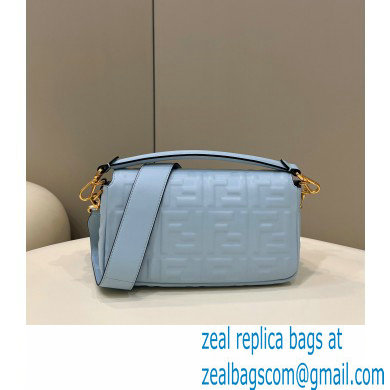 Fendi Nappa Leather Medium Baguette Bag Sky Blue 2023