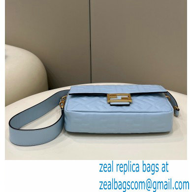 Fendi Nappa Leather Medium Baguette Bag Sky Blue 2023