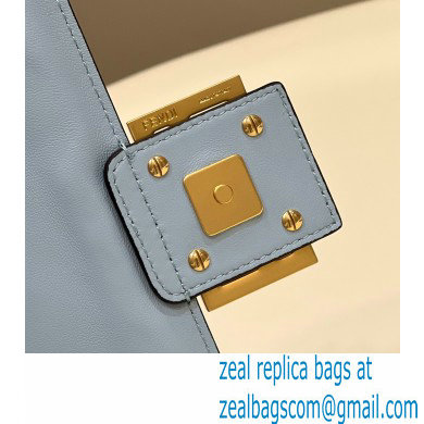 Fendi Nappa Leather Medium Baguette Bag Sky Blue 2023