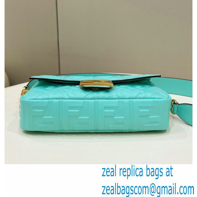 Fendi Nappa Leather Medium Baguette Bag Turquoise Green 2023