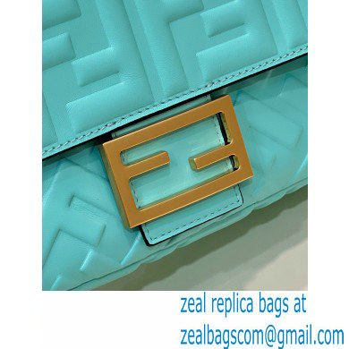 Fendi Nappa Leather Medium Baguette Bag Turquoise Green 2023