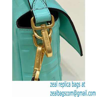 Fendi Nappa Leather Medium Baguette Bag Turquoise Green 2023