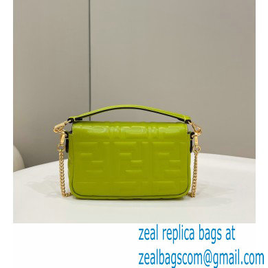 Fendi Nappa Leather Mini Baguette Bag Acid Green 2023