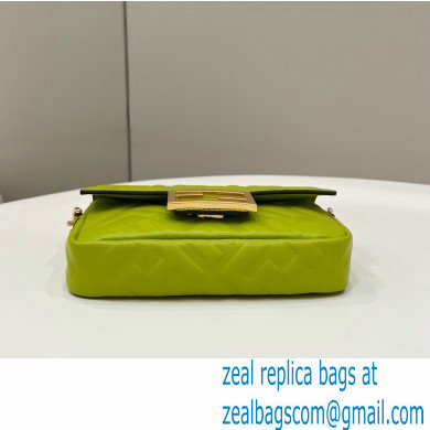 Fendi Nappa Leather Mini Baguette Bag Acid Green 2023 - Click Image to Close