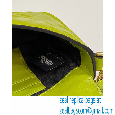 Fendi Nappa Leather Mini Baguette Bag Acid Green 2023 - Click Image to Close