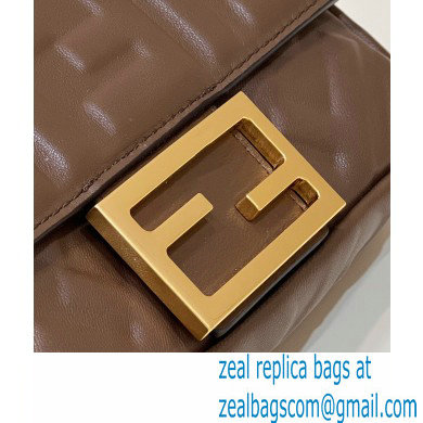 Fendi Nappa Leather Mini Baguette Bag Coffee 2023