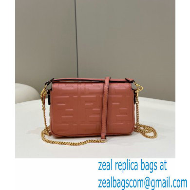 Fendi Nappa Leather Mini Baguette Bag Dark Pink 2023 - Click Image to Close