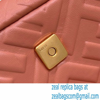Fendi Nappa Leather Mini Baguette Bag Dark Pink 2023