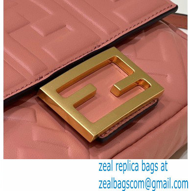 Fendi Nappa Leather Mini Baguette Bag Dark Pink 2023