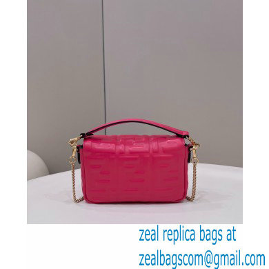 Fendi Nappa Leather Mini Baguette Bag Fuchsia 2023