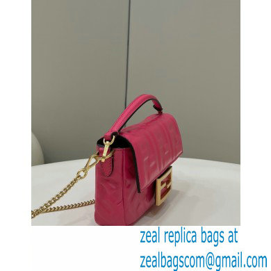 Fendi Nappa Leather Mini Baguette Bag Fuchsia 2023