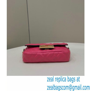 Fendi Nappa Leather Mini Baguette Bag Fuchsia 2023