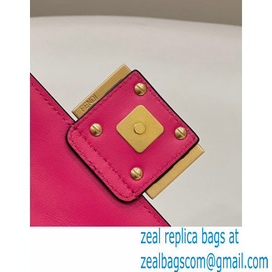 Fendi Nappa Leather Mini Baguette Bag Fuchsia 2023