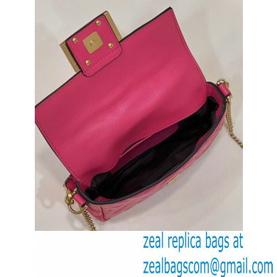 Fendi Nappa Leather Mini Baguette Bag Fuchsia 2023