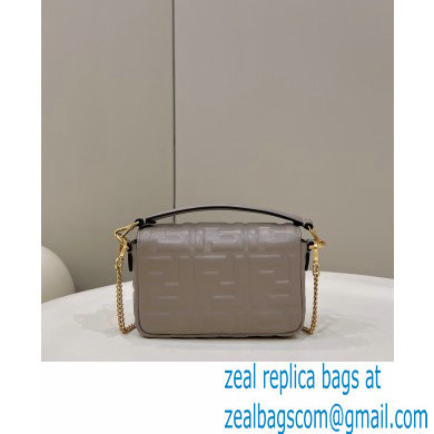 Fendi Nappa Leather Mini Baguette Bag Gray 2023