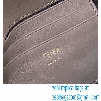 Fendi Nappa Leather Mini Baguette Bag Gray 2023