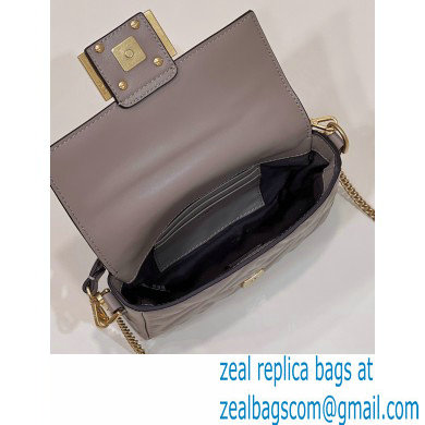 Fendi Nappa Leather Mini Baguette Bag Gray 2023