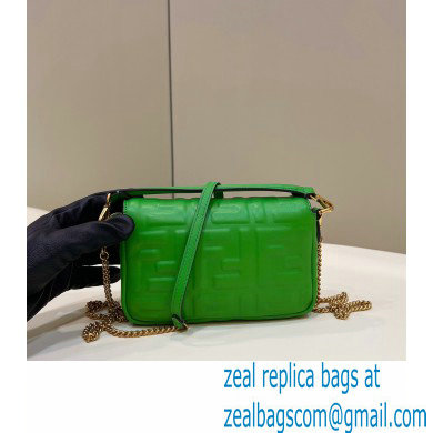 Fendi Nappa Leather Mini Baguette Bag Green 2023