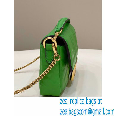 Fendi Nappa Leather Mini Baguette Bag Green 2023 - Click Image to Close