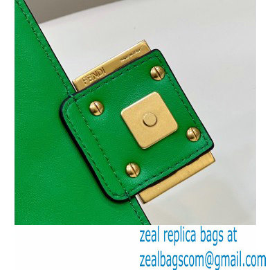 Fendi Nappa Leather Mini Baguette Bag Green 2023