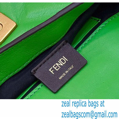 Fendi Nappa Leather Mini Baguette Bag Green 2023