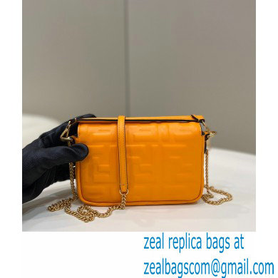 Fendi Nappa Leather Mini Baguette Bag Orange 2023