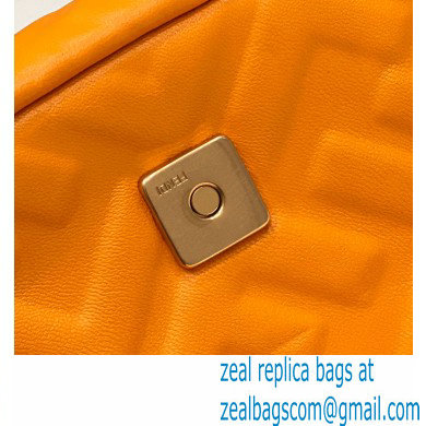 Fendi Nappa Leather Mini Baguette Bag Orange 2023