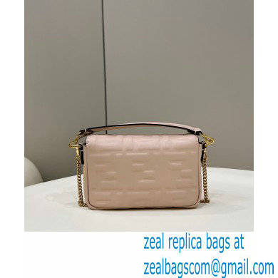 Fendi Nappa Leather Mini Baguette Bag Pale Pink 2023