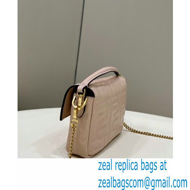 Fendi Nappa Leather Mini Baguette Bag Pale Pink 2023