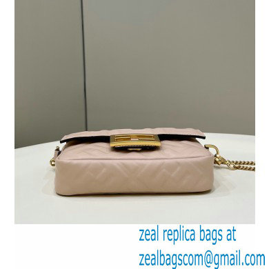 Fendi Nappa Leather Mini Baguette Bag Pale Pink 2023