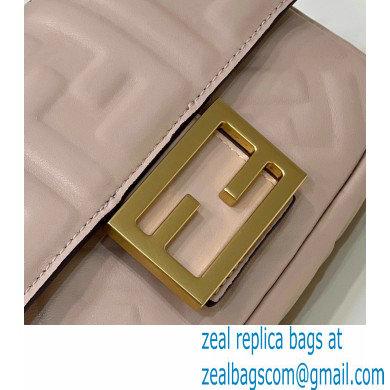 Fendi Nappa Leather Mini Baguette Bag Pale Pink 2023