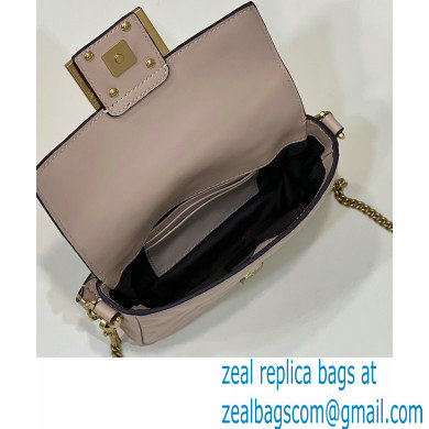 Fendi Nappa Leather Mini Baguette Bag Pale Pink 2023
